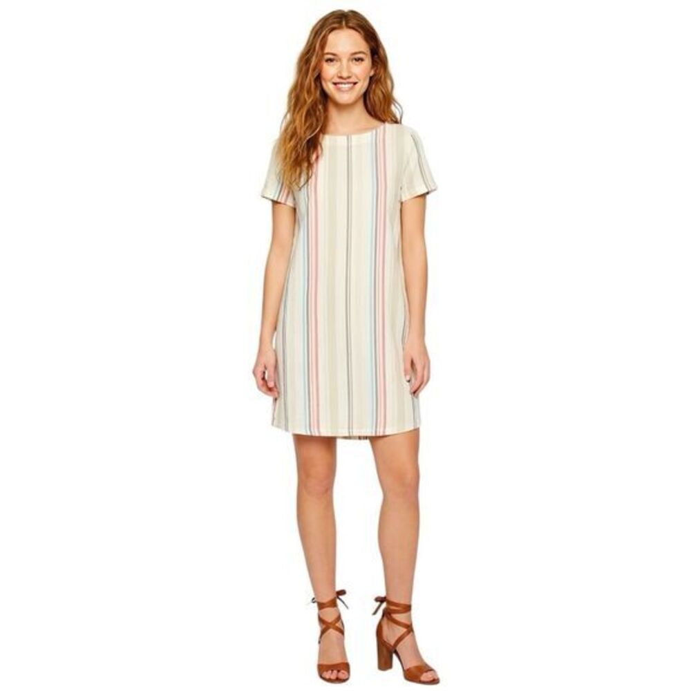 Cloth & Stone Dress Sz Small Short Sleeve Striped Minimalist Preppy Clean Girl